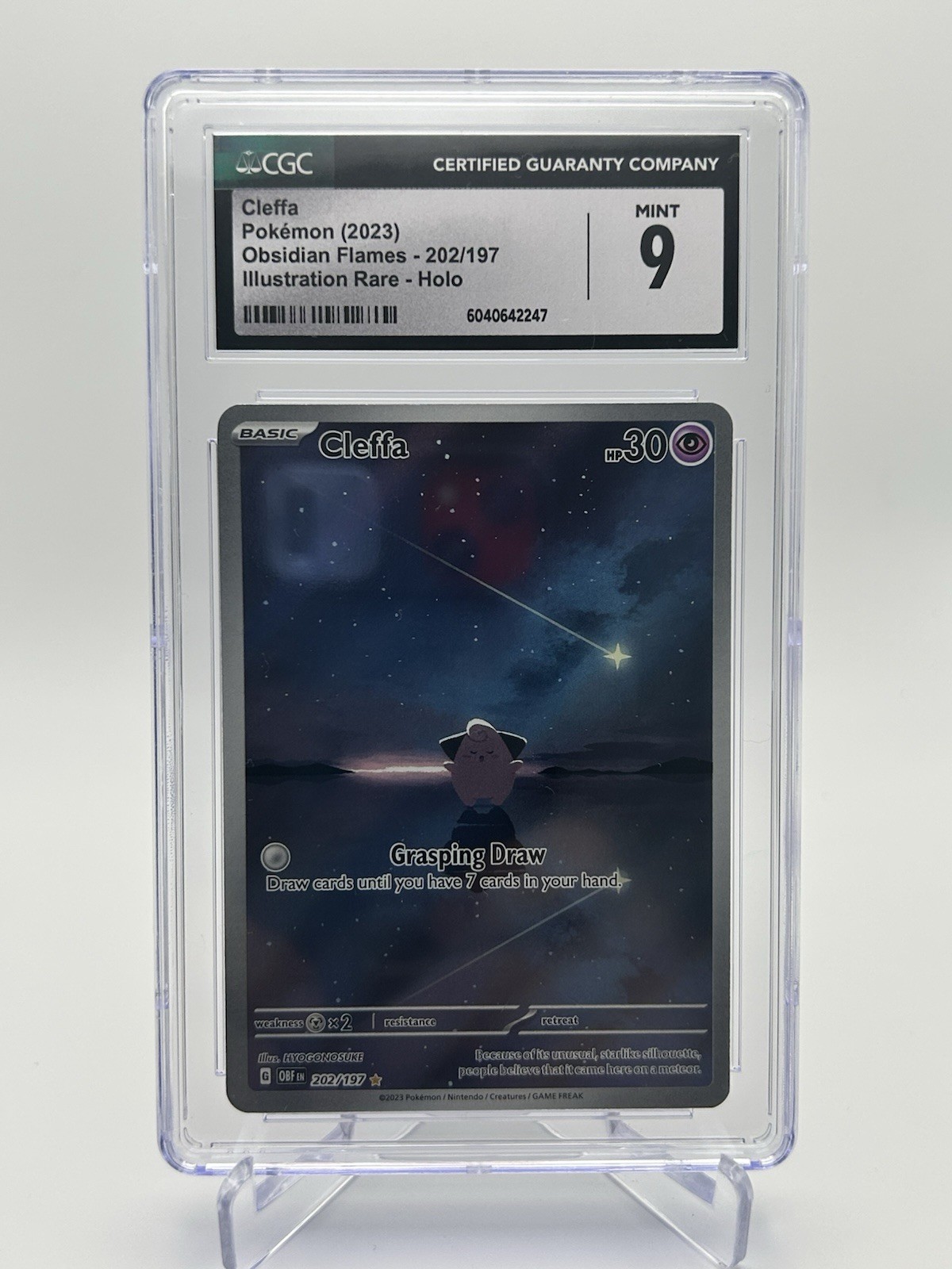 CGC 9 MINT Cleffa Illustration Rare Holo Obsidian Flames 202/197 Pokemon Card