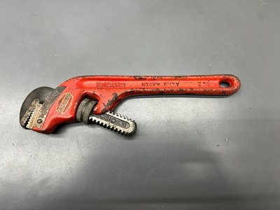 (m) VINTAGE RIDGID RIDGE TOOL ELYRIA OH E10 10'' OFFSET PIPE WRENCH - VGC - USA