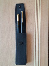 Parker Rialto Set F&uuml;ller Kugelschreiber 90er Schwarz Vergoldet UK