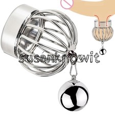 Stainless Steel Lock Ring Male Metal Ball Stretcher Scrotum Delay Heavy Pendant