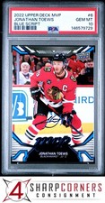 2022 UPPER DECK MVP BLUE SCRIPT #6 JONATHAN TOEWS POP 1 PSA 10