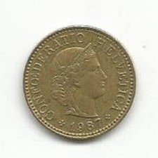 SWITZERLAND 5 RAPPEN 1987 B