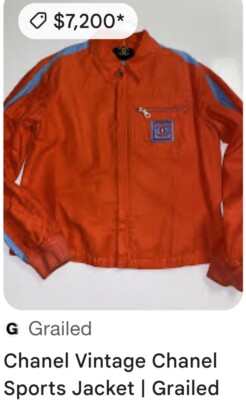 Chanel Vintage 2002 Blue CC Logo Bomber Jacket 36 38 40 4 6