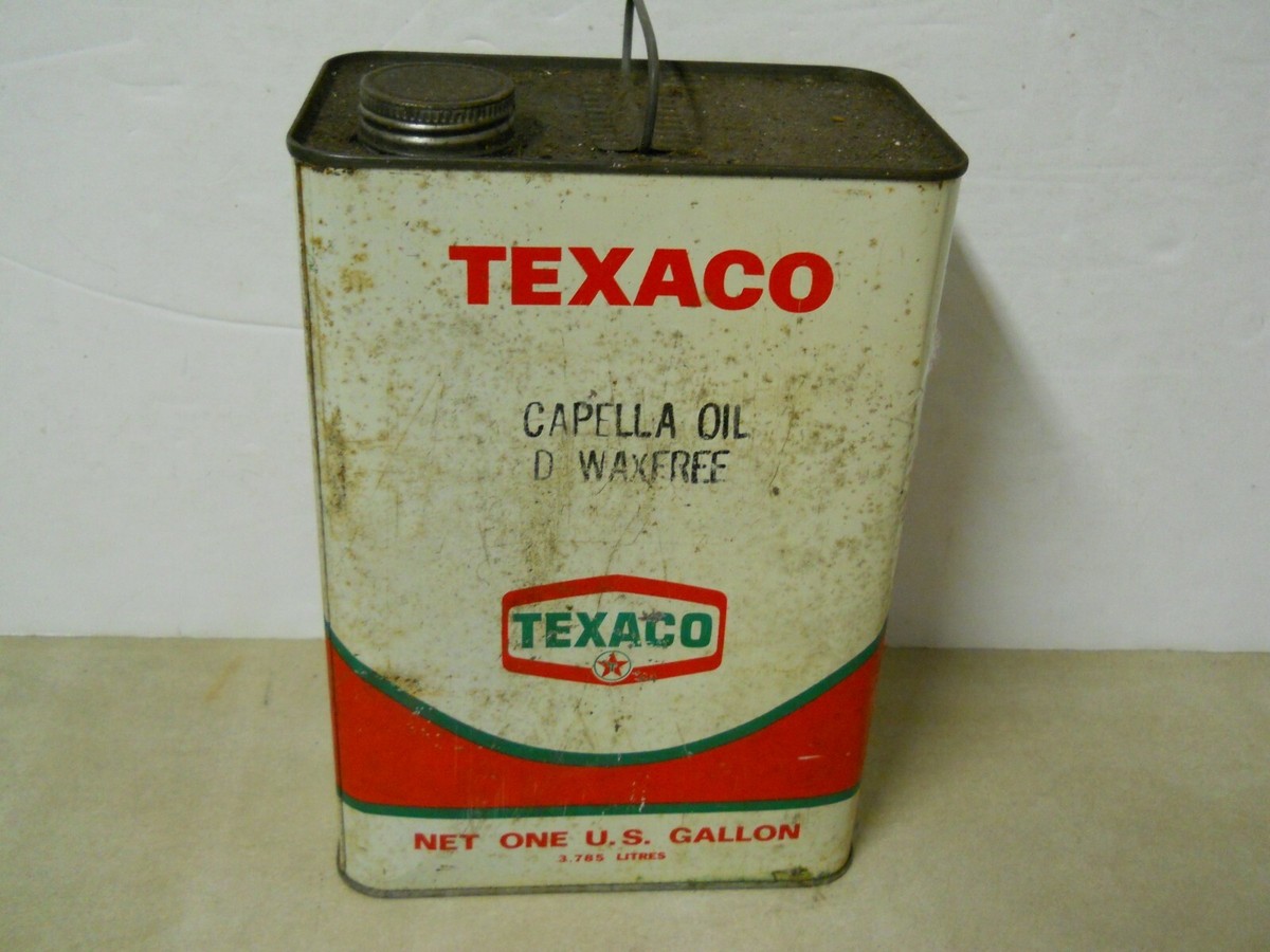 Vintage Texaco Cappella Oil D Waxfree 1 Gallon Can Man Cave