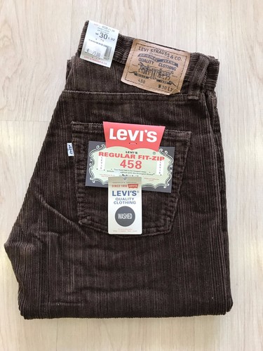 LEVI'S UOMO 458 VELLUTO 750 RIGHE REGULAR FIT ZIP COLORE MARRONE | eBay