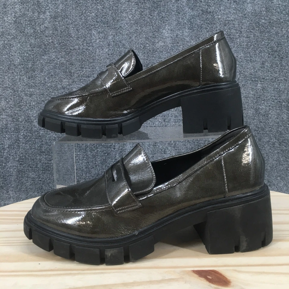 Zapatos mocasines Crown vintage para mujer 9 M Sage Penny zapatos de salón cuero sintético verde Foto 2 de 4