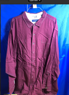 Men's Tommy Bahama Burgundy Long Sleeve Dress Shirt Size 5XB | eBay