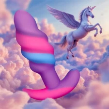 Creature Cocks: Unicorn Swirl Silicone Butt Plug - Small ---FREE SHIPPING!!!