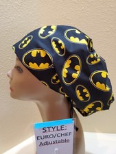 Batman Signal Super Hero Women's Euro/Chef Surgical Scrub Hat/Cap Handmade