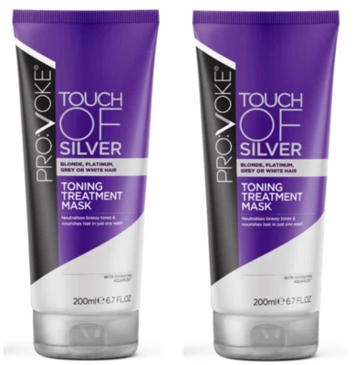 PROVOKE 2x Touch Of Silver Toning Treatment Mask 200ml, Purple Conditioner-Blonde Platin