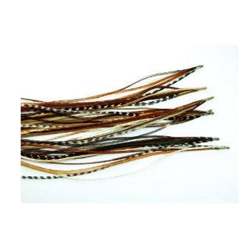 4-6 inch Beautiful Black,Beige,Brown 100% Real Hair 5 Feather Extensions bonded - Picture 2 of 5