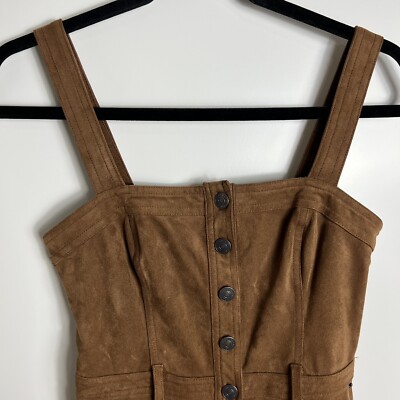 Abercrombie & Fitch Pinafore Button DOWN Dress Day dress, gender.adult.female, Size: XS, Brown