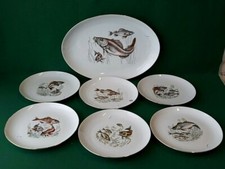 SERVIZIO PIATTI PESCE 6 PERSONE VASSOIO PORCELLANA WINTERLING 7 PEZZI. EEE90