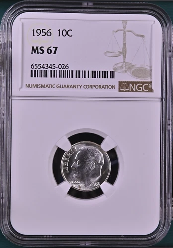 1956  10C Roosevelt Dime NGC MS67   6554345-026