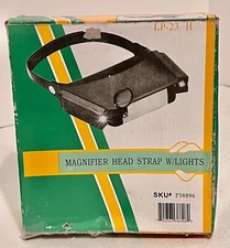 Magnifier Head Strap w/ Lights LP-23 II Double Lens Magnifying Glass NEW
