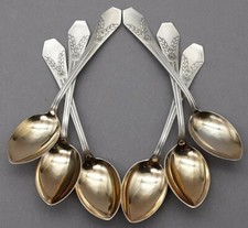 Jugendstil 6 Moccal&ouml;ffel Espressol&ouml;ffel 800 Silber Konejung Solingen L&ouml;ffel (22)