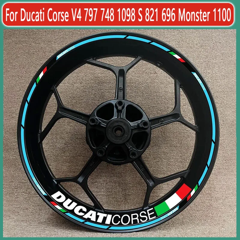 For Ducati Corse V4 797 748 1098 S 821 Wheel Hub Decal Rim Decoration Waterproof Foto 4 de 4