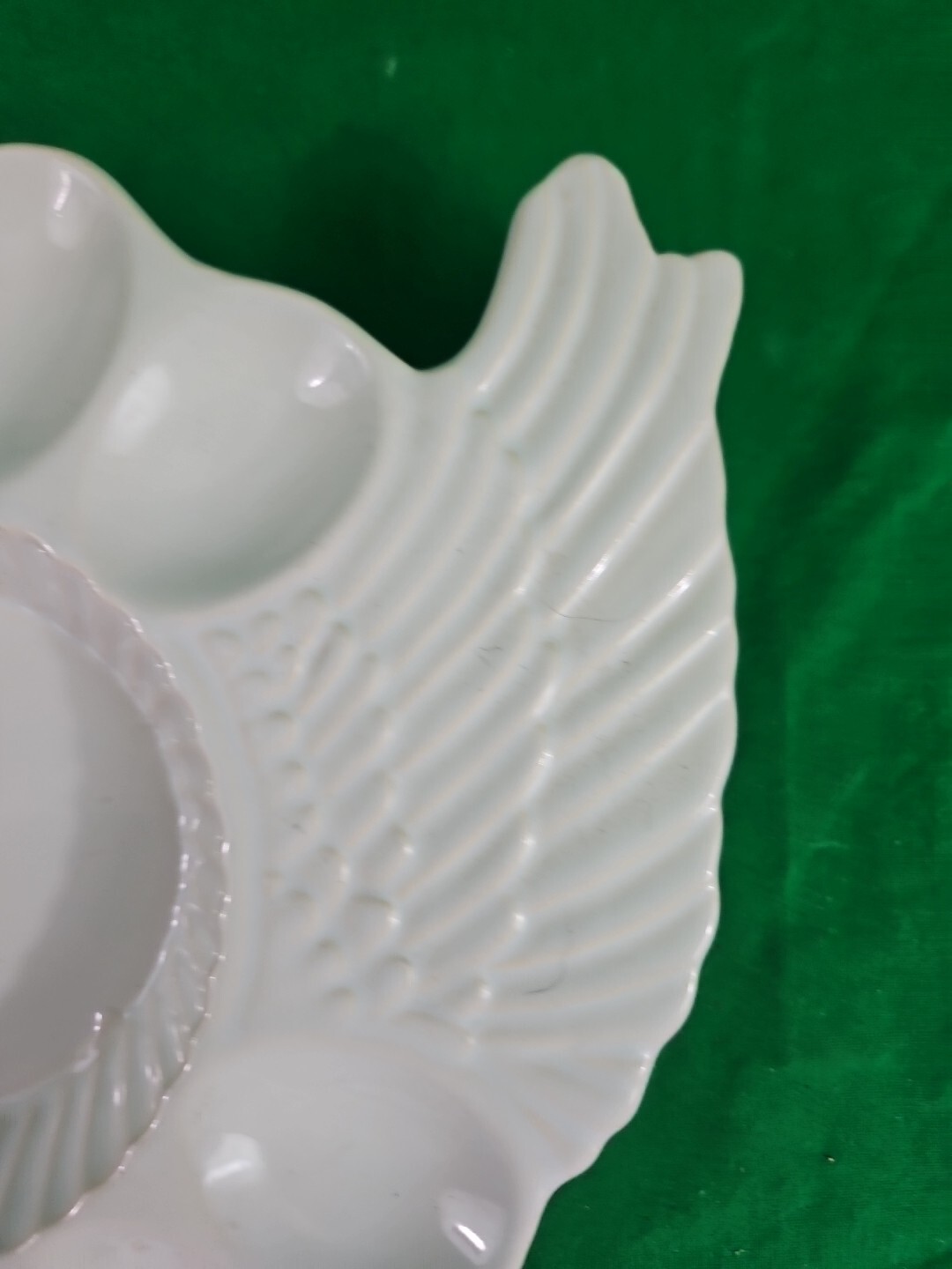 Vintage Teleflora Deviled Egg Platter Dish Plate Chicken Hen Shaped Portugal