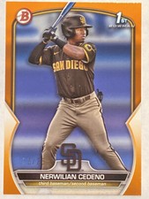 2023 Bowman Nerwilian Cedeno Orange Parallel /25 Padres