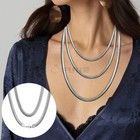 16-26 inches Long Flat Snake Chain 925 Sterling Silver Plated 6MM Necklace Gift