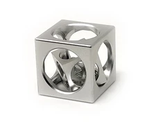 Infinity Cube, Cube in cube in cube Fidgeting Toy, Keychain, Desk Toy, Aluminum