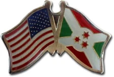 USA American Burundi Friendship Flag Bike Motorcycle Hat Cap lapel Pin 
