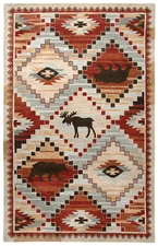 8x10 Rizzy Rugs Red Bordered Blocks Squares Area Rug NWD103 - Aprx 8' x 10'