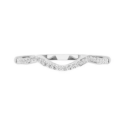 Bague Empilable D'Anniversaire En Or Blanc 14K Avec Moissanite Rond 1/8ct - Photo 1/3