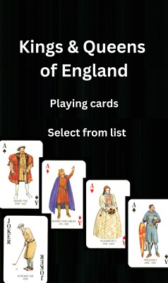 Kings & Queens of England - single playing card - Select from list   ZU 22