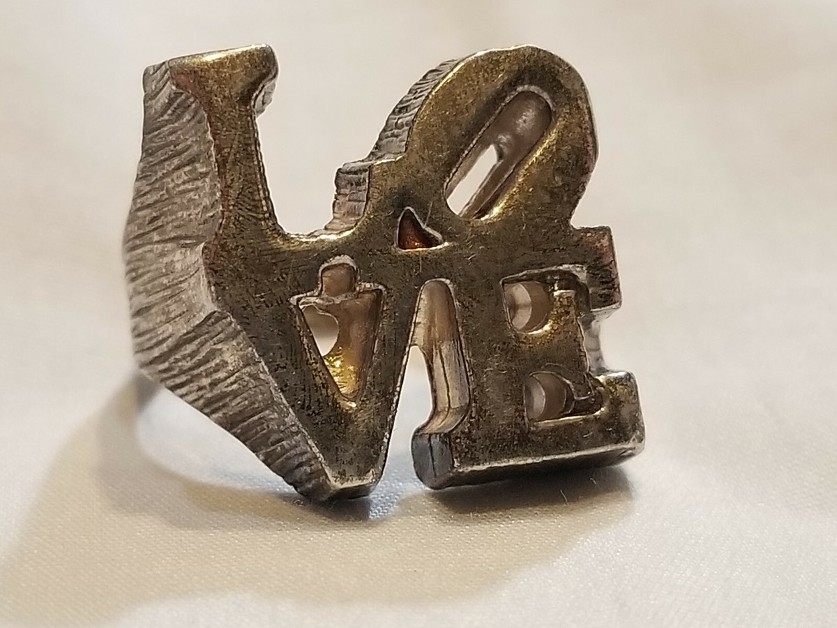 Pewter/Nickel Plated Robert Indiana Vintage LOVE Ring Pop