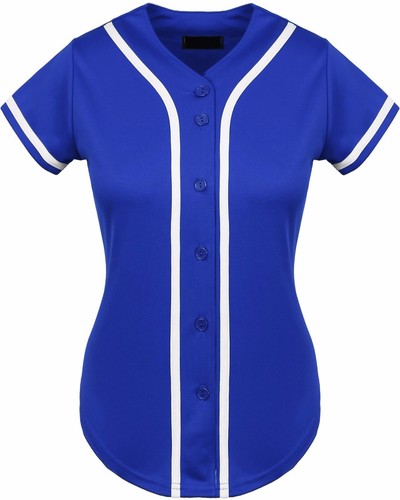 Damen-BASEBALL BUTTON DOWN sportliches T-Shirt kurzärmelig Softball Trikot aktiv - Bild 5 von 42
