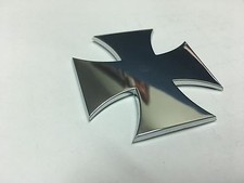 Car Motorcycle Cross Shape Side Fender Trunk Emblem Badge Chrome