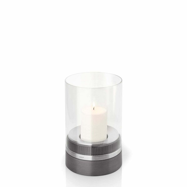 Blomus Edelstahl Windlicht Piedra 23 Cm Kerzenhalter Leuchter Mit Kerze 65274-image