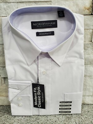nick graham modern fit dress shirt Nick Graham Men's Modern Fit Dress Shirt, S/P 14.5-15/32-33, New – Military  Steals and Surplus main image 0