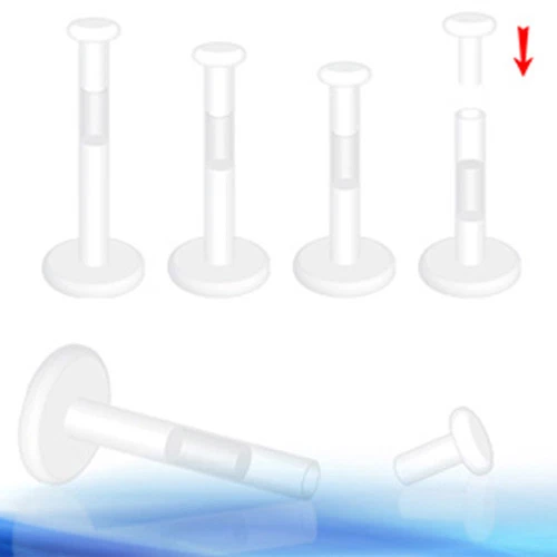 2 Stück 1,2mm SET PTFE Labret Ohr Lippe PIERCING SteckSystem Retainer keeper - Bild 2 von 2