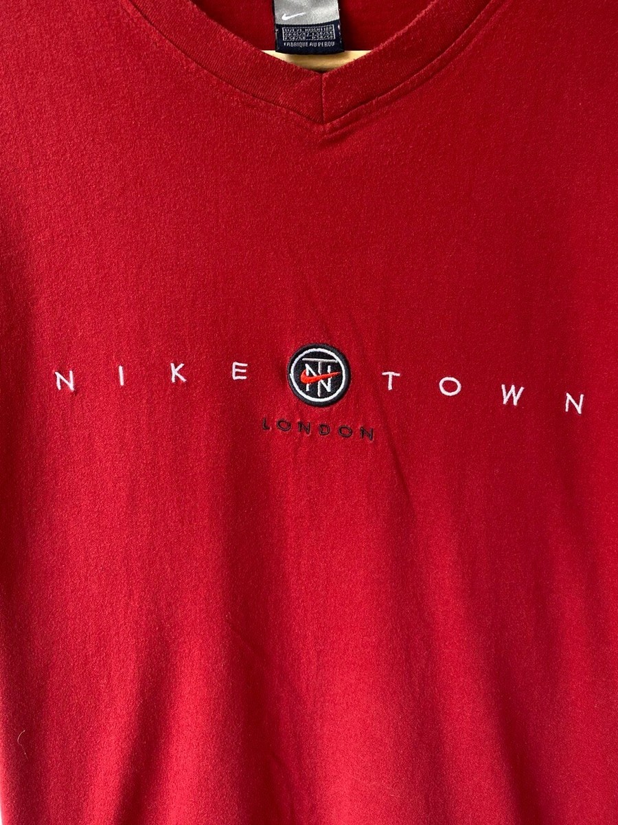 Vintage 90s Nike Town London t-shirt Size XL red | eBay
