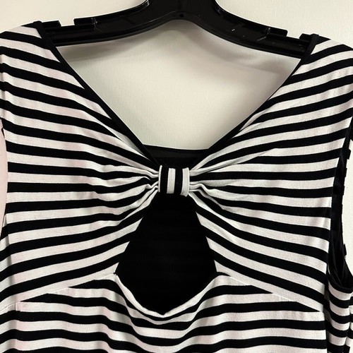 White House Black Market schwarz & weiß Streifen Kleid Cutout Schleife am Rücken... - Bild 4 von 6