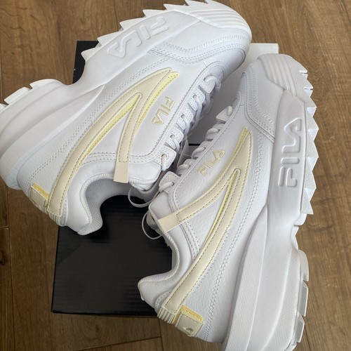 Fila Disruptor II Mujer Zapatillas Reino Unido Talla 8.5 Zapatillas Blanco/Caja Limón Sin Tapa - Imagen 4 de 11