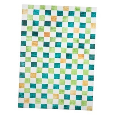  Niko Checkmate Kid's Washable Area Rug, Soft & Plush, 3'3''x5'2'' Green/Multi