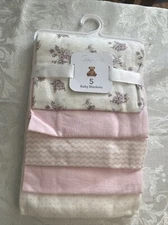 Rene Rofe 5 baby girl pink recieving blankets New in Package