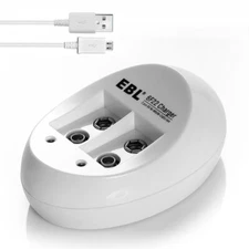 EBL  2 Slots 9V Charger for 9 Volt Rechargeable Batteries