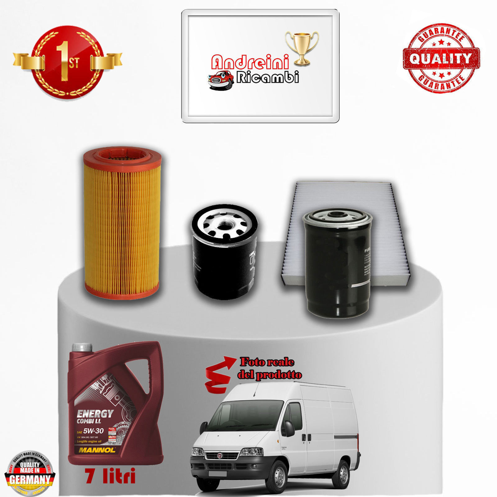 KIT TAGLIANDO FILTRI + OLIO FIAT DUCATO II 2.3 JTD 81KW 110CV DAL 2003 -> 2006
