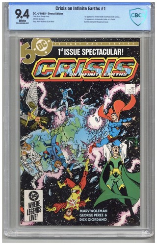 Crisis On Infinite Earths  # 1   CBCS   9.4   NM   White pgs  4/85  1st App. of