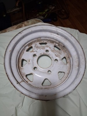 13'' Inch  5x4.5  Camper  Rv Boat  Trailer Rim  White Spoke    15545WS
