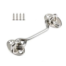 4'' Barn Door Lock Gate Latch, Sliding Door Lock Eye Hook Latch with Screws, ...