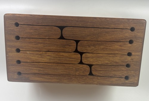 Wooden Slit Tongue Drum 8 Key Note Handmade No Mallets Distressed
