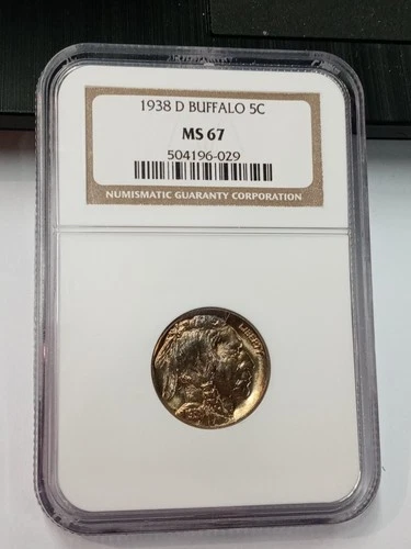 1938 D Buffalo Nickel 5C NGC MS67