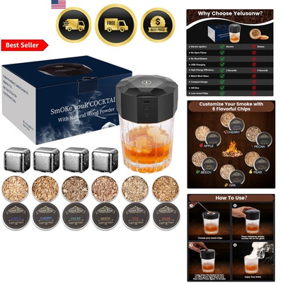 #ad #ad Whiskey Smoker Kit Cocktail Smoker with 6 Flavors Electric Portable Gift $33.55
