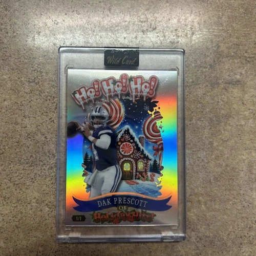 2025 Wild Card Holiday Hits Dak Prescott 1/1 Ho Ho Ho Silver Refractor Cowboys