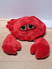The Petting Zoo Big Eyed Crab Plush Stuffed Animal Red 2022 9" Green Eyes